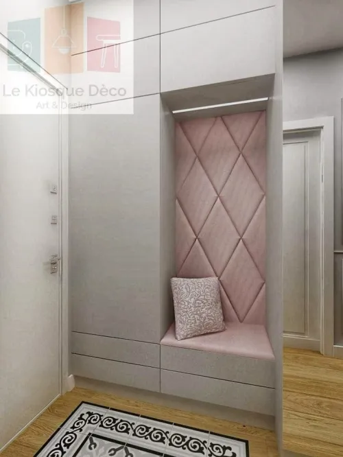 MEUBLE D'ENTRÉE EN MDF ET HIGH GLOSS MODERNE