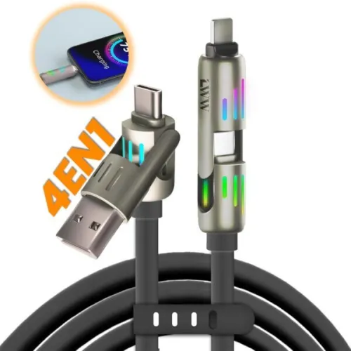 Câble de charge multifonction 4 en 1 240W  كابل شحن متعدد الرؤوس
