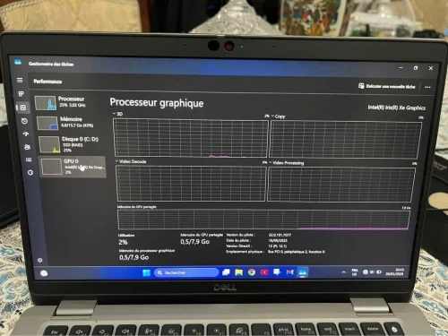 pc dell i7 11 eme 16gb ram ddr4, iris xe ,512gb