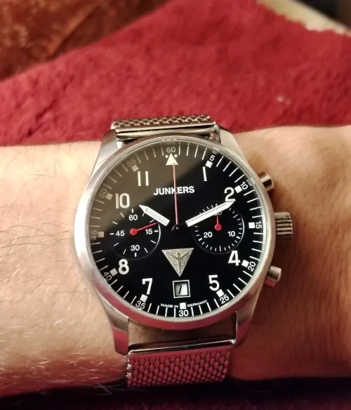 Montre Junkers 6212 Pilotage Chronographe Mécanique Made In Germany 