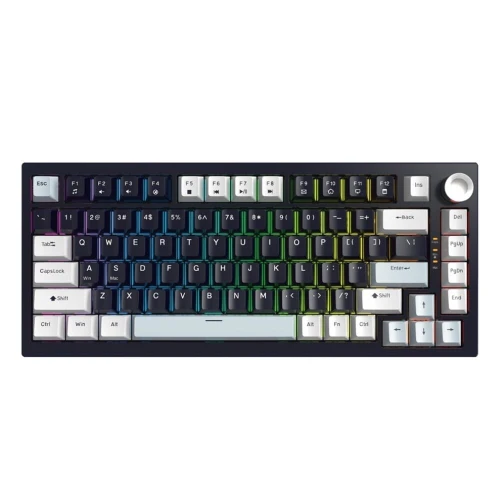 JEDEL KL-81 - CLAVIER GAMING MÉCANIQUE FILAIRE - BLEU SWITCH - RGB - 75% - HOT-SWAPPABLE - QWERTY