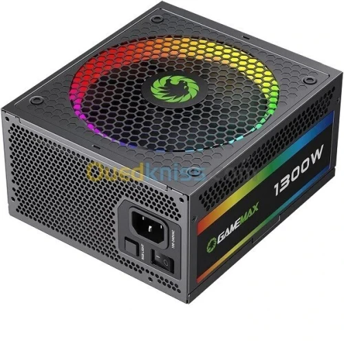 ALIMENTATION GAMEMAX RGB-1300 - 1300W - FULL MODULAIR - CERTIFIÉE 80+ PLATINUM - ATX 3.0 / 3.1 - RGB - HAUTE - BLACK