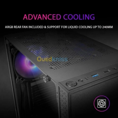 MARS GAMING MC-U3 - BOITIER ATX - VERRE TREMPÉ - ARGB - 1 FAN - USB 3.0 - MICRO & MINI ATX - BLACK