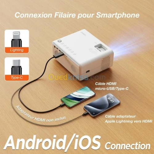 IZEEKER IPL310 - VIDEOPROJECTEUR PORTABLE 1080P - WIFI - BLUETOOTH - HOME CINÉMA -HDMI USB