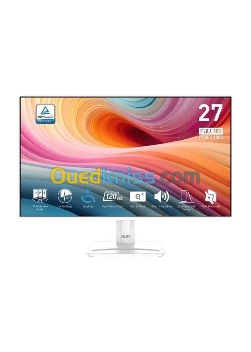 ECRAN MSI PRO MP275W E2 - 27 FHD - DALL IPS - 120HZ -1MS - HDMIDP - ADAPTIVE-SYNC - VESA - WHITE 