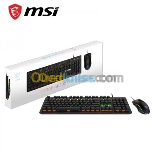 MSI FORGE GK300 - MECHANICAL KEYBOARD - BLUE SWITCHES - RGB - ERGONOMIC - ANTI-GHOSTING - BLACK