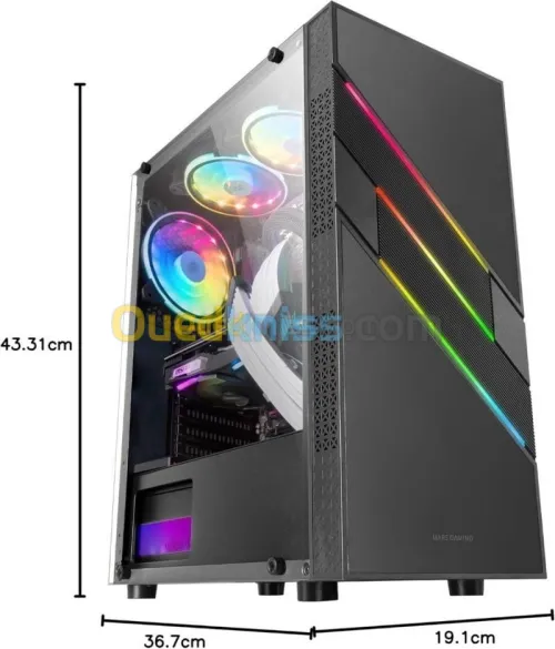 MARS GAMING MC-U3 - BOITIER ATX - VERRE TREMPÉ - ARGB - 1 FAN - USB 3.0 - MICRO & MINI ATX - BLACK