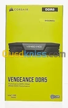 CORSAIR VENGEANCE 16GB DDR5 DESKTOP -1 BARRETTES 16GO - NON RGB - 6400MHZ - CL32 - AMD/INTEL -BLACK