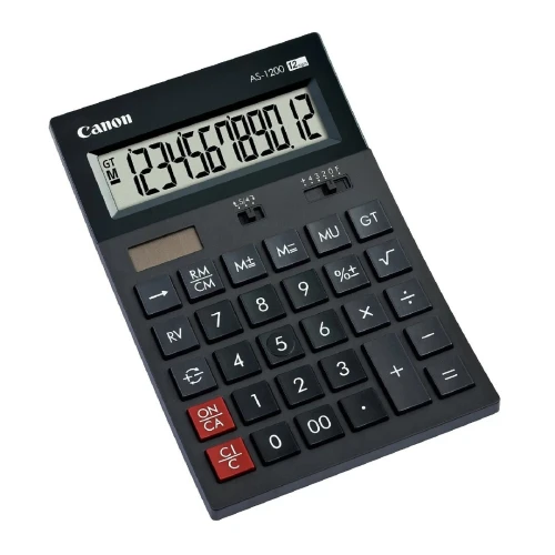 CALCULATRICE CANON AS-1200 - 12 CHIFFRES - DOUBLE ALIMENTATION - SOLAIRE - AFFICHAGE LCD - ORIGINAL