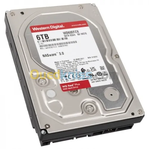 WD RED PLUS NAS WARE 6 TB - DISQUE DUR HDD 3.5 - 5400 RPM CLASS SATA 6 GBS - 256MB CACHE - WD60EFPX