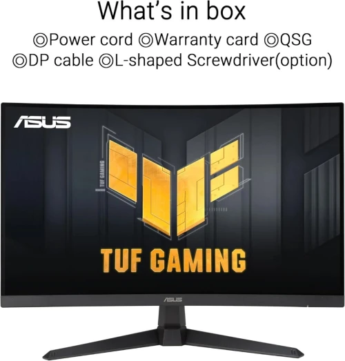 ECRAN ASUS TUF GAMING VG27VQ3B - 27" FHD - CURVED -180HZ FREESYNC -1MS - 90% DCI - HDMI/DP - BLACK