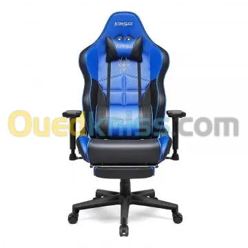 KIROGI SIÉGE GAMING 2076 XL - ACCOUDOIR 5D - REPOSE-PIEDS - ROTATION À 360 - ERGONOMIQUE - BLEU