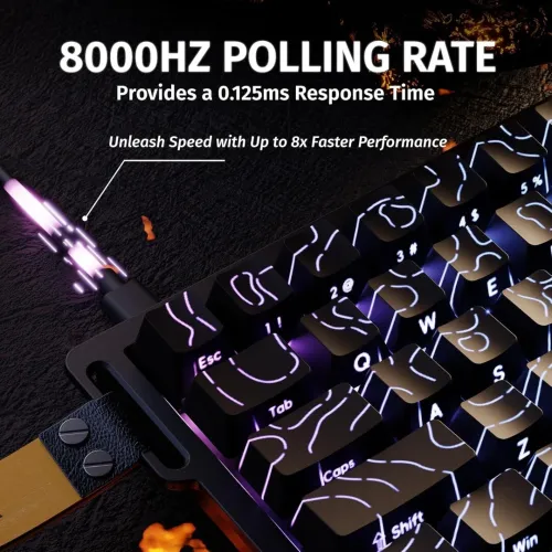 ATTACK SHARK X68 HE - CLAVIER GAMING 60% - MAGNETIC SWITCH - HALL EFFECT - RGB - USB - CONTOUR LINE - 8KHZ RAPID TRIGGER - 0.01MM