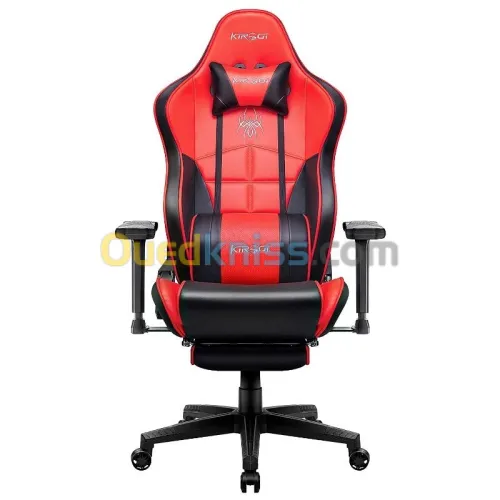 KIROGI SIÉGE GAMING 2076 XL - ACCOUDOIR 5D - REPOSE-PIEDS - ROTATION À 360 - ERGONOMIQUE - ROUGE