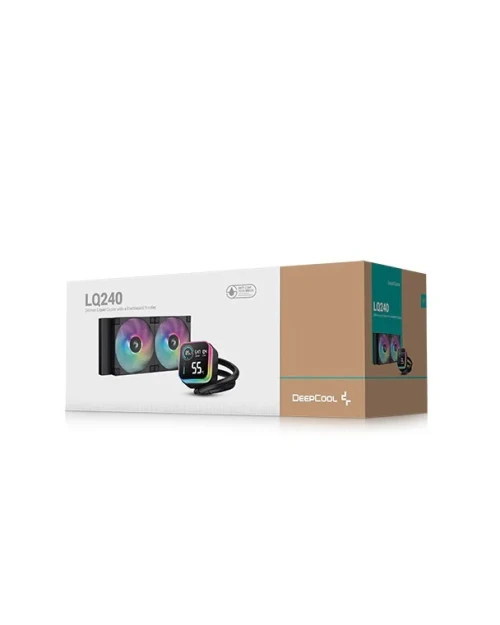 DEEPCOOL LQ240 - WATERCOOLING AIO 240 MM - INTEL & AMD - ARGB - ÉCRAN LCD - ANTI-LEAK - 2400 - BLACK