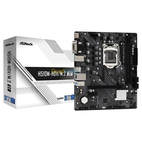 ASROCK H510M-HDV/M.2 SE - CARTE MÈRE MICRO ATX - SOCKET INTEL LGA1200 - DDR4 - M.2 NVME - PCIE 4.0 - BLACK