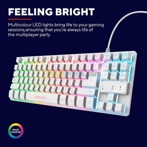 GAMING X TRUST - 3 EN 1 GAMING BUNDLE - CLAVIER QWERTY TKL - SOURIS - TAPIS - MULTIPLATFORM - WHITE 