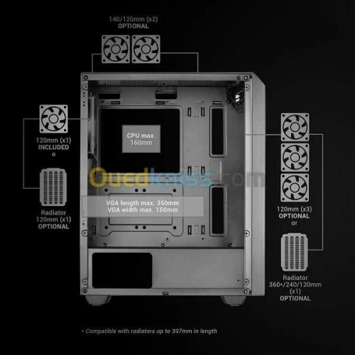 MARS GAMING MC-Q3 - BOITIER ATX  -1 FAN - VERRE TREMPÉ - USB 3.0 - MICRO & MINI ATX - BLACK 