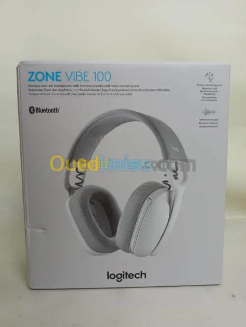 Logitech Zone Vibe 100 Casqueléger sans fil avec Micro anti-bruit- Bluetooth multipoint avancés