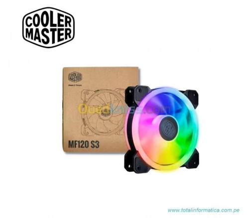 COOLER MASTER MASTERFAN MF120 S3 - VENTILATEURS DE BOÎTIER 120 MM ARGB - 47 CFM - BLACK 