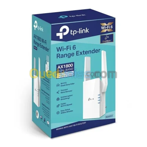 TP-LINK RE605X - RÉPÉTEUR WIFI 6 AX1800 - DUAL BAND -ONE MESH - 1201 MBPS - 5GHZ -MODE AP -ETHRENET
