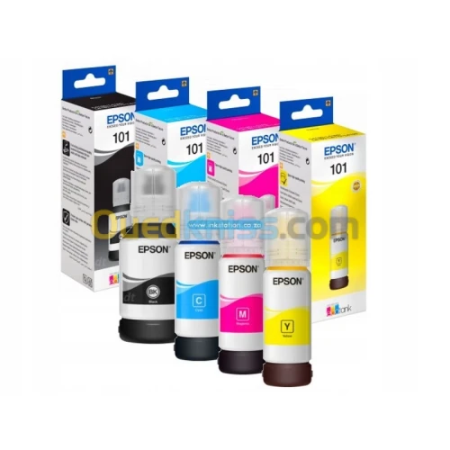 BOUTEILLES D'ENCRE EPSON 101 ECOTANK - BLACK - CYAN - MAGENTA - YELLOW - ORIGINALE