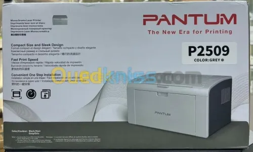 PANTUM P2509 - IMPRIMANTE LASER - MONOCHROME A4 - MONOFONCTION - 22 PPM  - USB 2.0 - PD219 - GRISE 