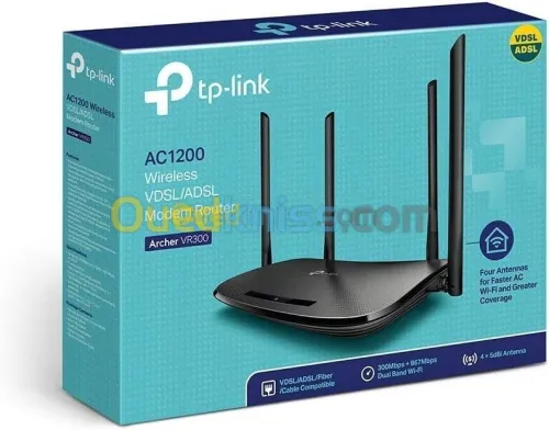 TP-LINK Archer VR300 Modem Routeur sans Fil AC1200 VDSL- ADSL - 300 Mbps at 2.4 GHz 