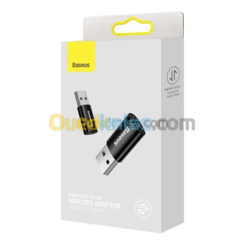 BASEUS CONVERTISSEUR INGENUITY SERIES MINI OTG ADAPTATEUR USB-A 3.1 mâle vers Type-C Femelle Noir