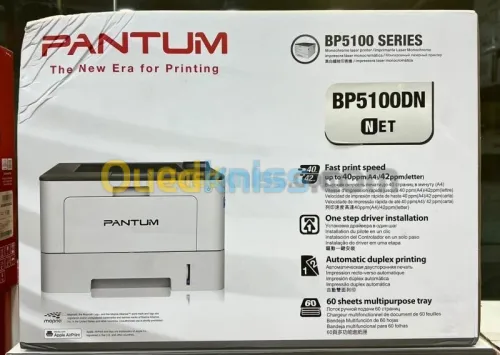 PANTUM BP5100DN - LASER MONOCHROME - MONOFONCTION A4 - ECTO VERSO AUTO - RESEAUX - USB 2.0 -GRISE