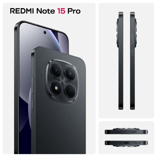 XIAOMI REDMI NOTE 15 PRO - 8GO RAM - 256GO - DUAL SIM - 6.8 AMOLED 120Hz - IP68 - NFC - 6500 MAH - BLACK 