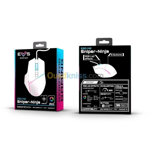 ESG M2 Sniper-Ninja Souris Gaming avec 8 boutons Led Rgb