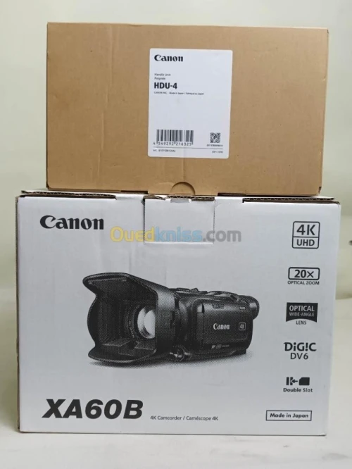 CANON XA60 B Professional UHD 4K Caméscopes + Unité de poignée Canon HDU-4 pour Canon XA60B
