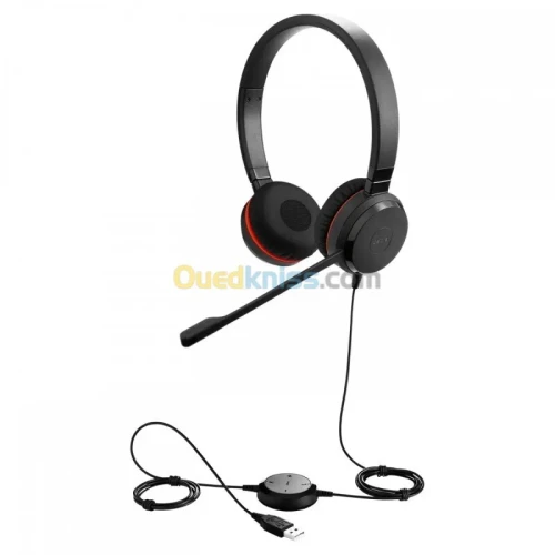 JABRA EVOLVE 20 SE FILAIRE - CASQUE AVEC MICRO PROFESSIONNEL USB - PLUG & PLAY - SUPPRESSION DE BRUIT - BLACK