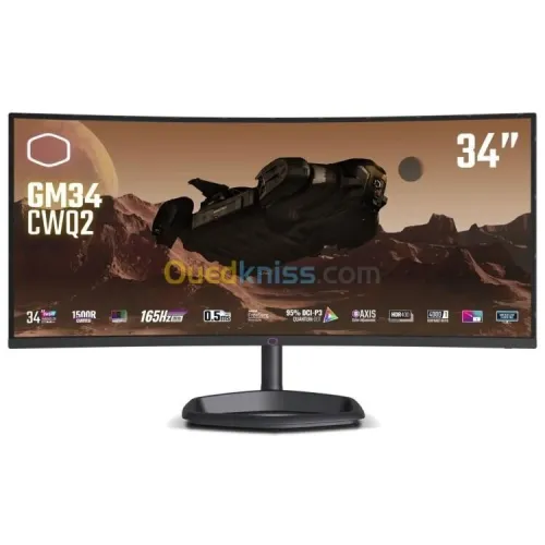 ECRAN COOLER MASTER GM34CWQ2 - 34 UWQHD 2.5K - CURVED - DALL VA - 165 Hz - 0.5MS -HDR400 -FREESYNC 