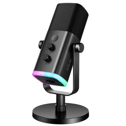 FIFINE AM8 DYNAMIC - MICROPHONE USB / XLR - STREAMING / PODCAST / GAMING - WINDOWS / MAC / PS4 / PS5 - RGB - BLACK