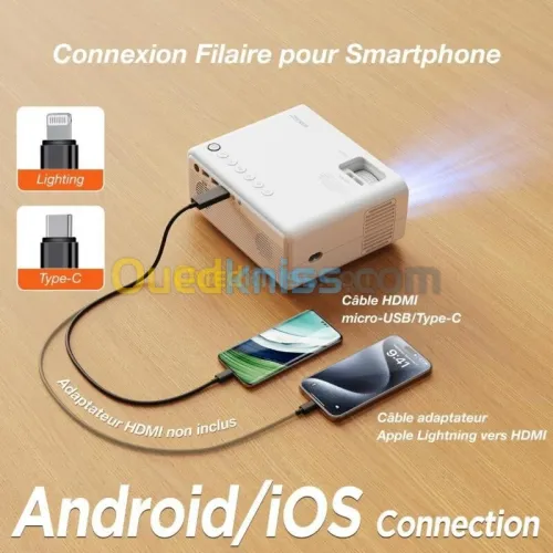 IZEEKER IPL320 - VIDEOPROJECTEUR PORTABLE 12000 LUMENS 1080P - BLUETOOTH - HOME CINÉMA  -HDMI USB  