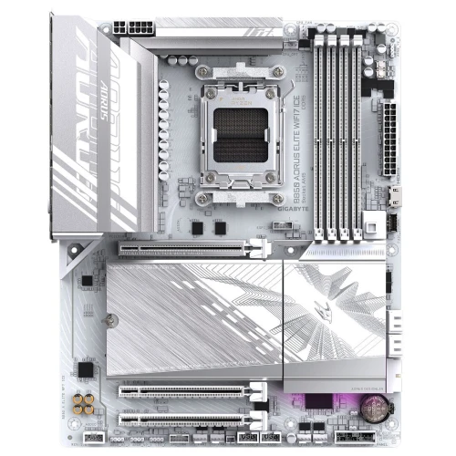 GIGABYTE B850 AORUS ELITE WIFI7 ICE - CARTE MÈRE ATX - SOCKET AM5 - 4 x DDR5 - 1 x PCIe 5.0 X16 - 3 x M.2 NVMe - WIFI 7 - BLUETOOTH 5.4 - LAN 2.5GBE - USB 3.2 - WHITE