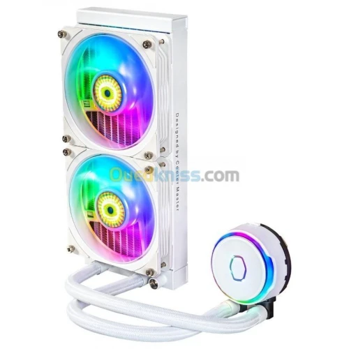 COOLER MASTER MASTERLIQUID PL240 FLUX - WATERCOOLING ARGB WHITE - INTEL ET AMD - 2 FAN LED 120MM