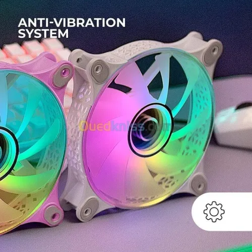 MARS GAMING MF-3D FAN - VENTILATEUR 12CM ARGB 360 DEGREE - RVB ADRESSABLE - 1.8W - BLACK & WHITE