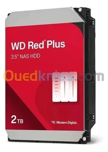 WD RED PLUS NAS WARE 2TB - DISQUE DUR HDD 3.5" - 64 MO SERIAL - SATA 6GB/S 5400 RPM - WD20EFPX -