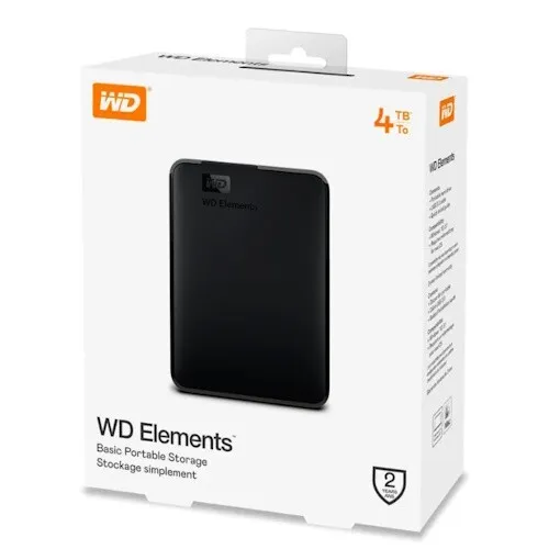 WD ELEMENTS PORTABLE 4TO HDD - DISQUE DUR EXTERNE 2.5" PORTABLE - USB 3.0 - NOIR - BLACK