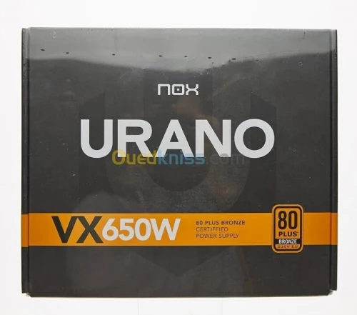 NOX URANO VX650W - ALIMENTATION ATX - 80 PLUS BRONZE - 650W - FAN 120mm - NON MODULAIRES - BLACK