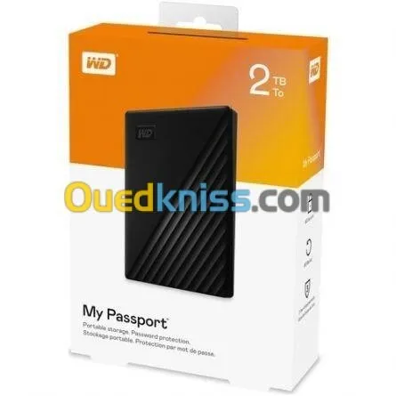 WD MY PASSPORT 2 TB - Disque Dur Externe USB 3.2 - Noir -