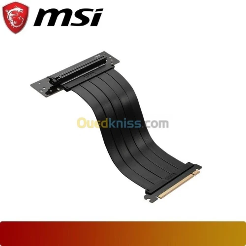 MSI MPG RISER CABLE - PCI EXPRESS 4.0 X16 - 180 MM - TWINAX - PERFORMANCE OPTIMALE - BLACK & WHITE 
