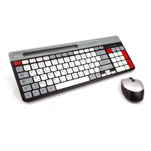 HAVIT KB245GCM - PACK CLAVIER + SOURIS SANS FIL - CONNEXION 2.4GHZ - SILENCIEUX - ERGONOMIQUE - DESIGN MODERNE - BLACK