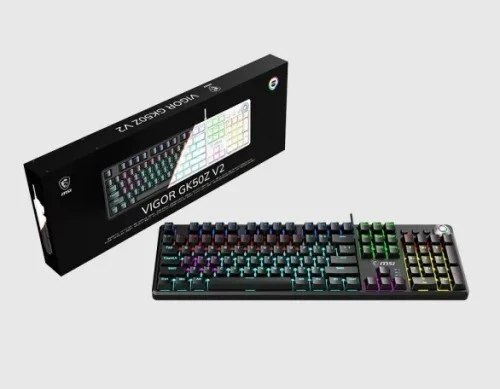 MSI VIGOR GK50Z V2 - CLAVIER GAMING MÉCANIQUE - RED SWITCHES - RGB - 100% AZERTY - NOIR - BLACK