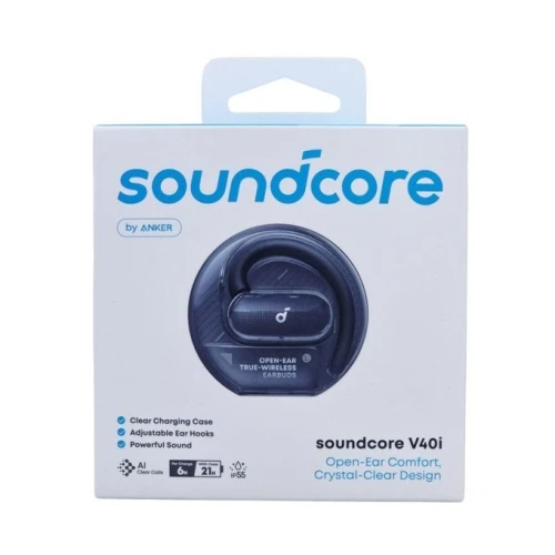 SOUNDCORE V40I - ÉCOUTEURS TRUE WIRELESS - BLUETOOTH - ANC - MICROPHONE - ÉTANCHE IPX4 - 40H -BLACK
