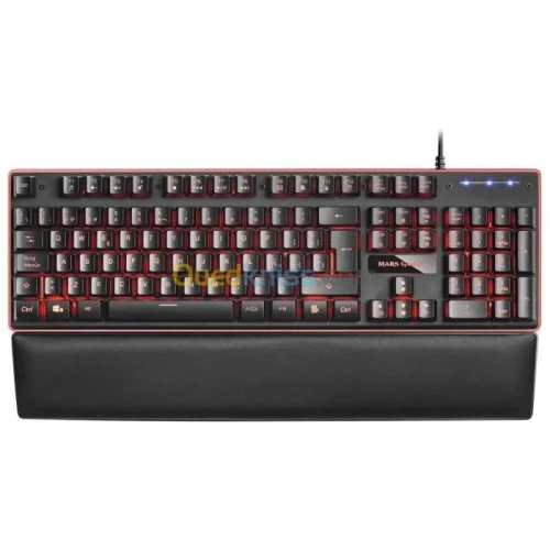MARS GAMING MK320 - CLAVIER SEMI MÉCANIQUE - RED TECHNOLOGY- RGB - REPOSE-POIGNETS - QWERTY- NOIR
