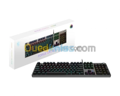 MSI FORGE GK310 - CLAVIER GAMING RGB - RED SWITCH - QWERTY - Rétroéclairé - USB - BLACK 